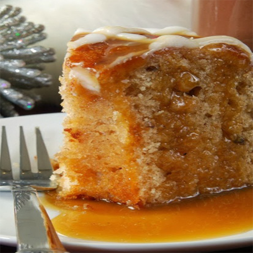 Apple Harvest Pound Cake with Caramel Glaze