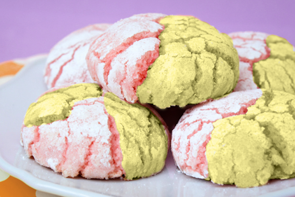 Strawberry Lemonade Crinkle Cookies