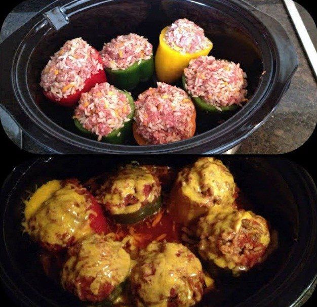 CROCKPOT STUFFED PEPPERS