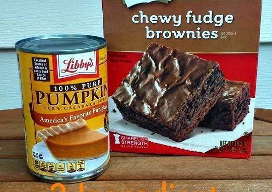 2 Ingredient Pumpkin Brownies