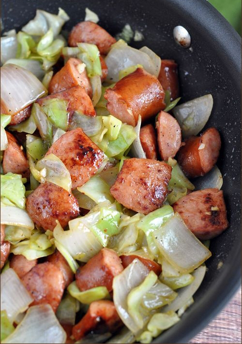 SLOW COOKER KIELBASA AND CABBAGE