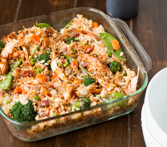 TERIYAKI CHICKEN AND RICE CASSEROLE