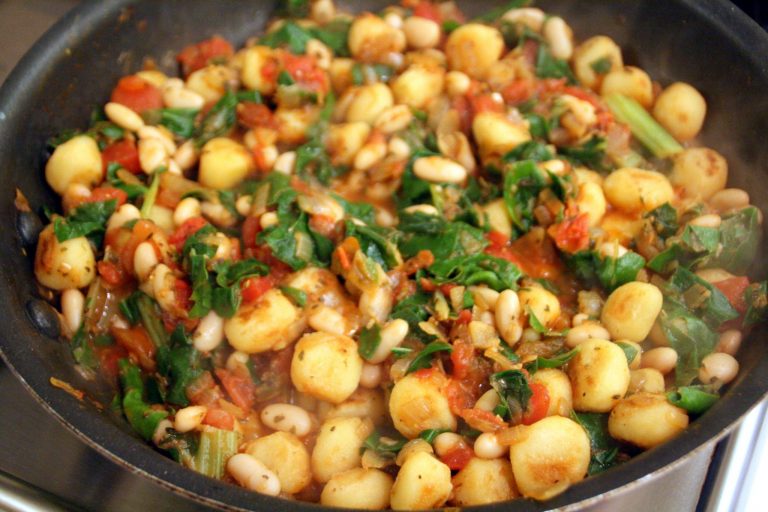 SKILLET GNOCCHI WITH CHARD & WHITE BEANS