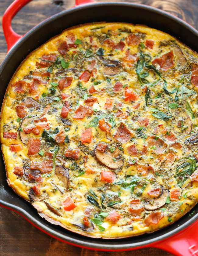 BACON MUSHROOM SPINACH FRITTATA