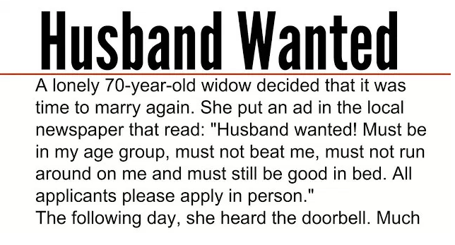 HUSBAND WANTED