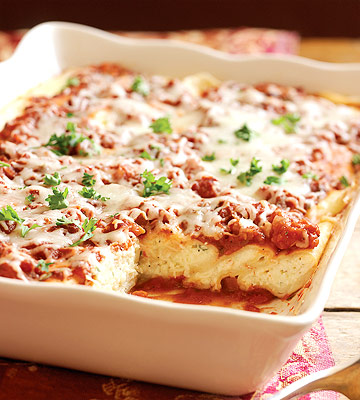 THREE CHEESE MANICOTTI CASSEROLE