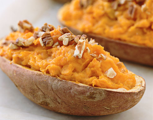 TWICE-BAKED SWEET POTATOES