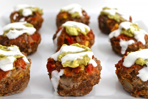 Skinny Mexican-Style Meatloaf Cupcakes