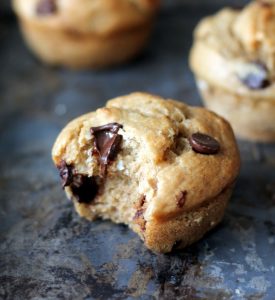 30 minute Skinny Banana Chocolate Chip Muffins