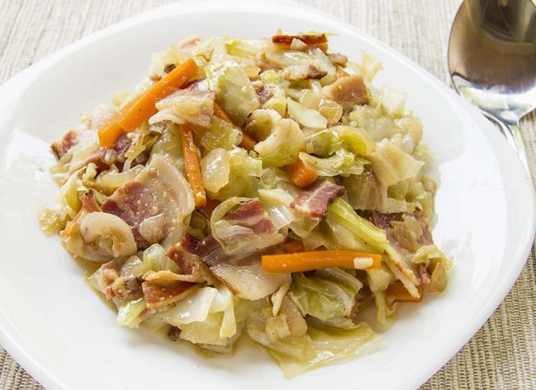 Fried Cabbage with Bacon, Onion & Garlic