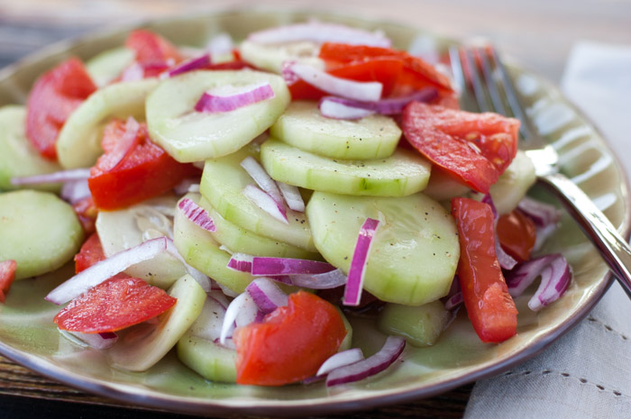 Cucumber, Onion, and Tomato Salad!