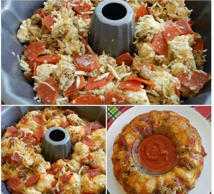 Pepperoni and Mozzarella Pull Apart Bread