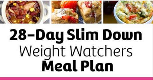 28-Day Slim Down Weight Watchers Meal Plan