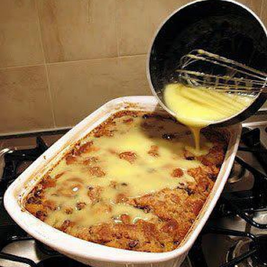 Grandma’s Old-Fashioned Bread Pudding with Vanilla Sauce