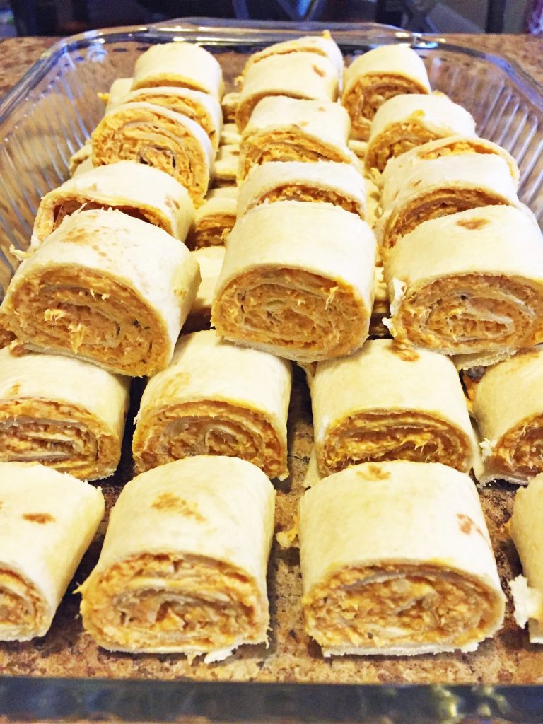 Buffalo Chicken Ranch Tortilla Roll Ups