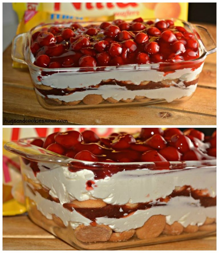 No-Bake Cherry Cheesecake Cookie Lasagna