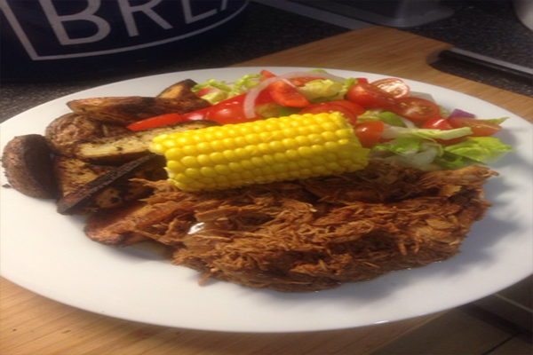 BBQ saucy shredded chicken