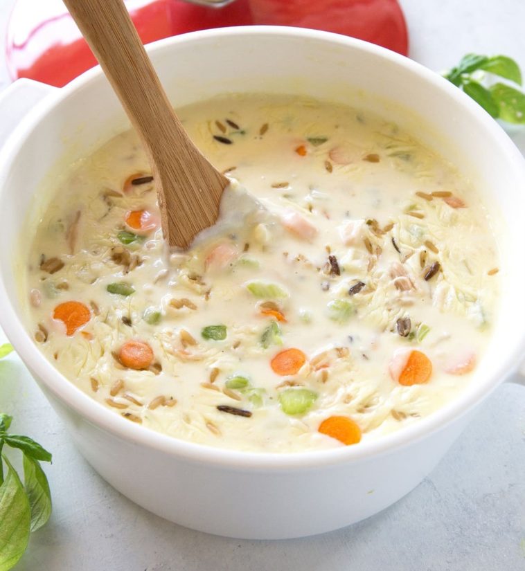 Creamy Chicken & Rice Soup (slow cooker)