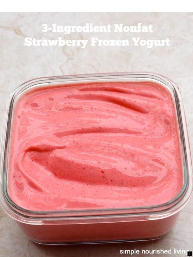 3-Ingredient Nonfat Strawberry Frozen Yogurt